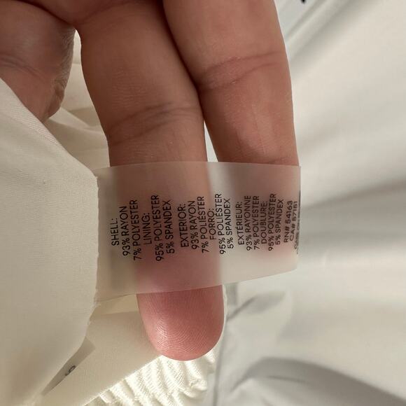 Calvin Klein Women's White Cropped Wide Leg Pants L Elastic Waistband Career - Picture 7 of 9